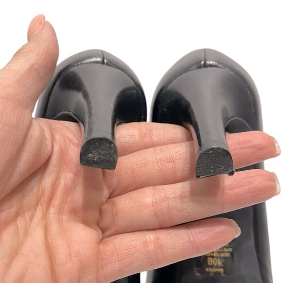 Lauren Ralph Lauren Harper Black Leather Pumps Size 10B - Picture 8 of 12